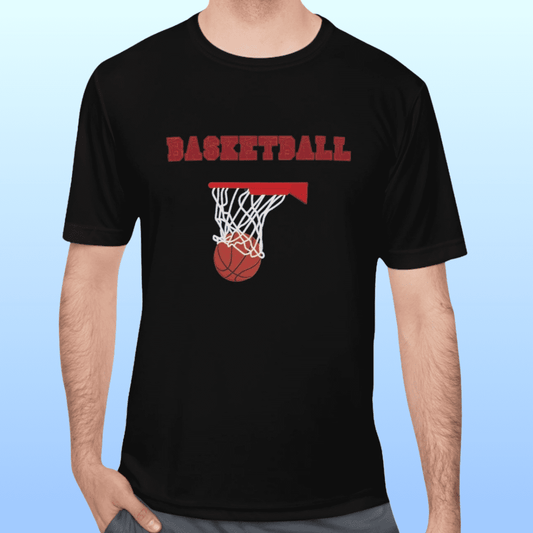 Men's Black Basketball Moisture Wicking Tee