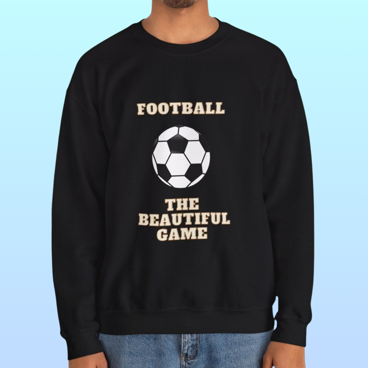 Black Men's Football Heavy Blend Sweatshirt