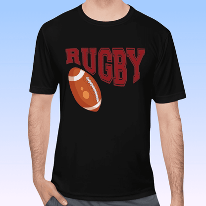 Men's Black Rugby Moisture Wicking Tee