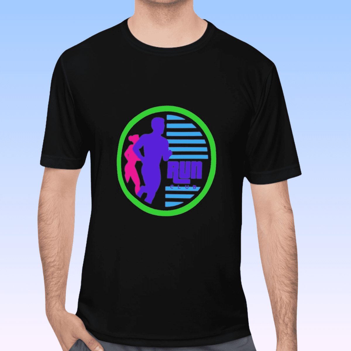 Men's Black Run Club Moisture Wicking Tee