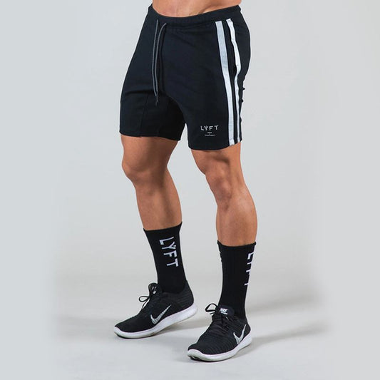 Men's Black Striped Training Shorts