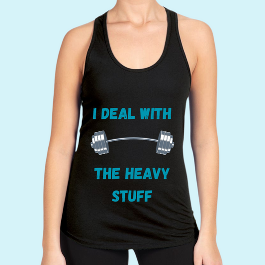 I Deal With Black Women's I Deal With The Heavy Stuff Performance Racerback Tank Top