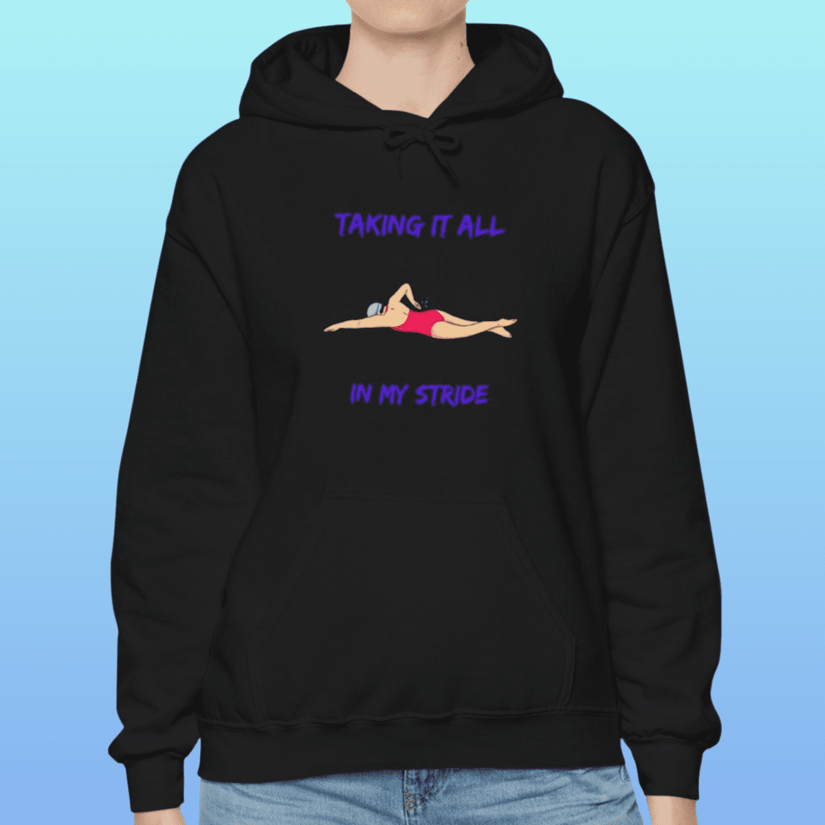 Black Women's Swimming Taking It All In My Stride Hoodie