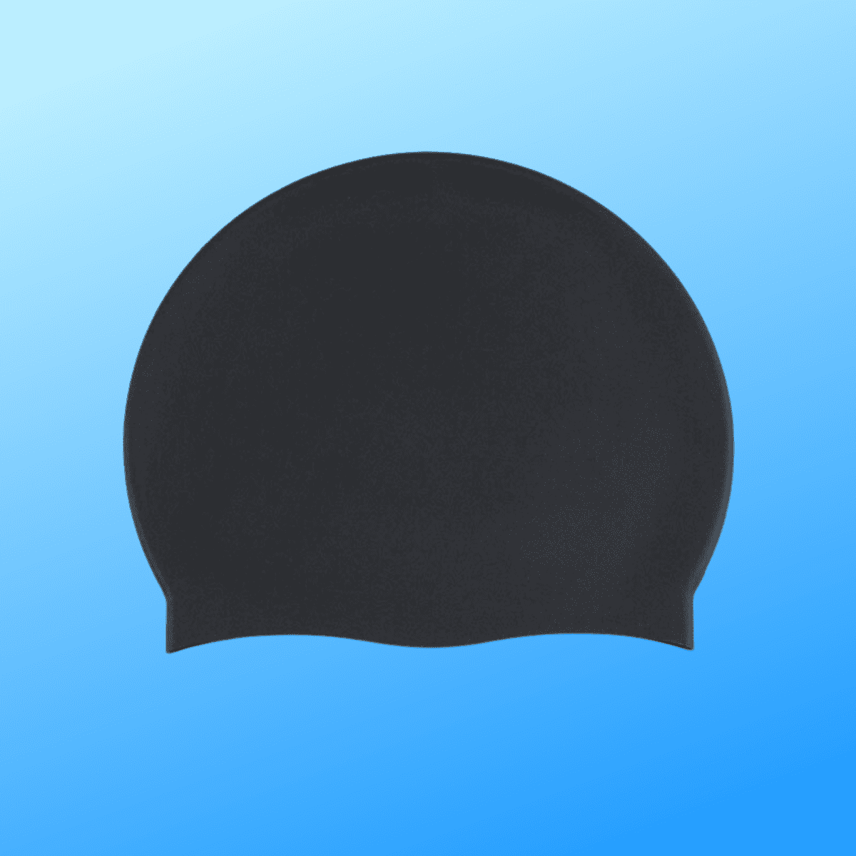 Black Silicone Swimming Cap - Sporty Types