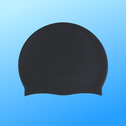 Black Silicone Swimming Cap - Sporty Types