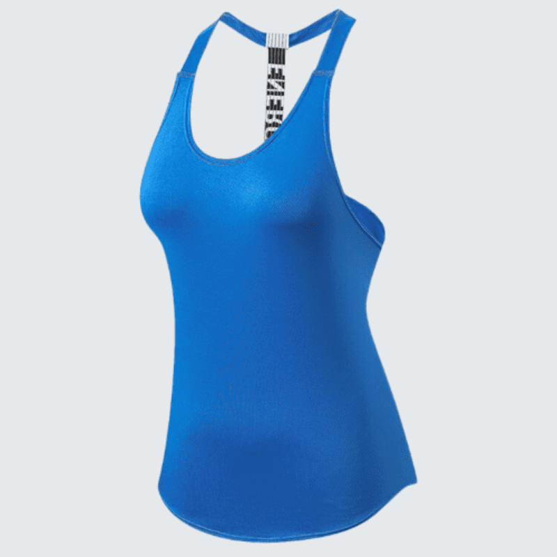 Women's Blue Fitness Tank Top T-Strap