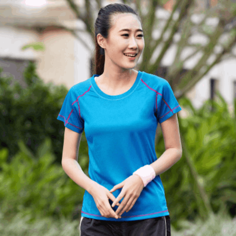 Women's Blue Quick-drying Fitness T-Shirt