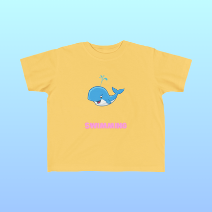 Yellow Toddler Swimming Fan Jersey T-Shirt