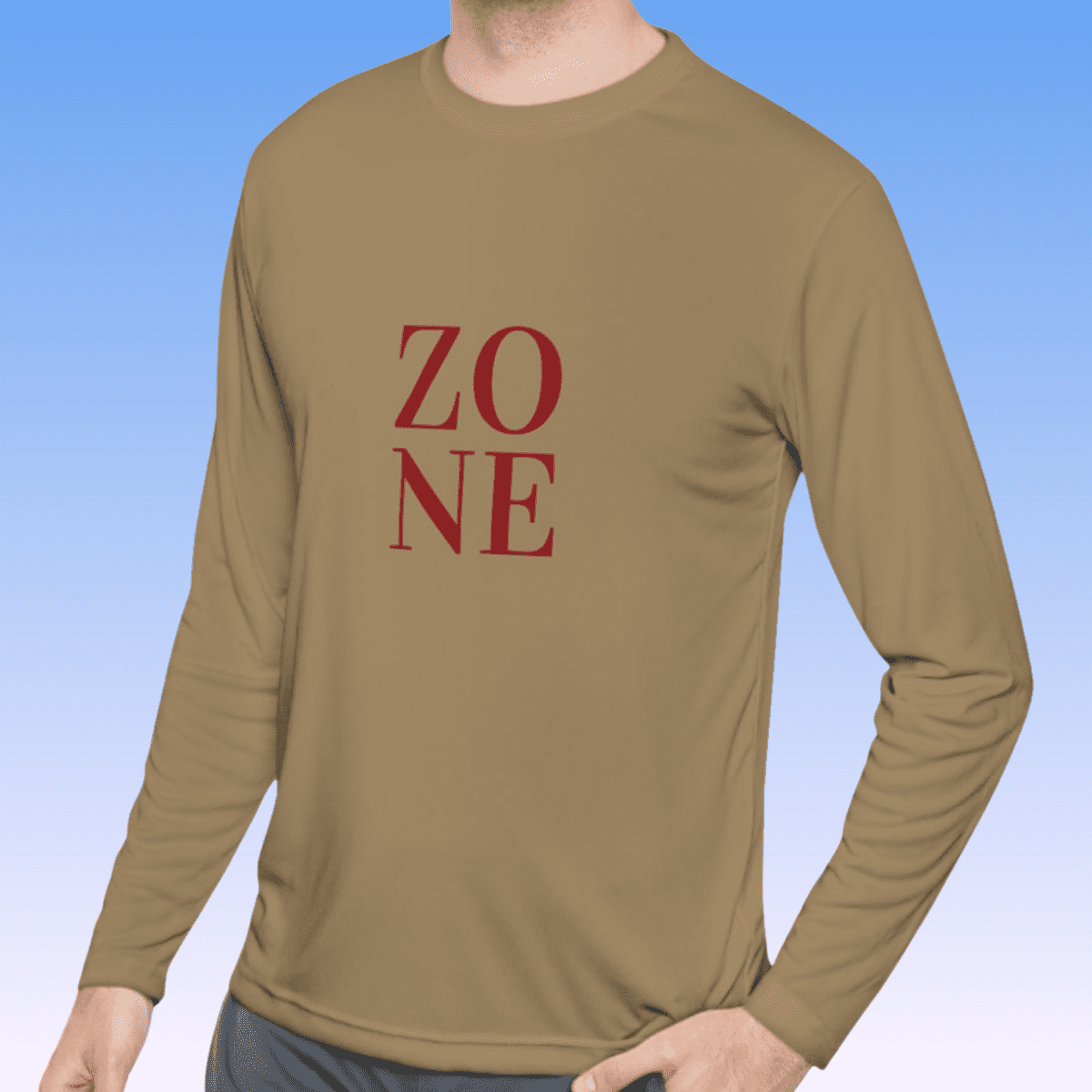 Coyote Brown Men's Zone Red Long Sleeve Moisture-Wicking Tee