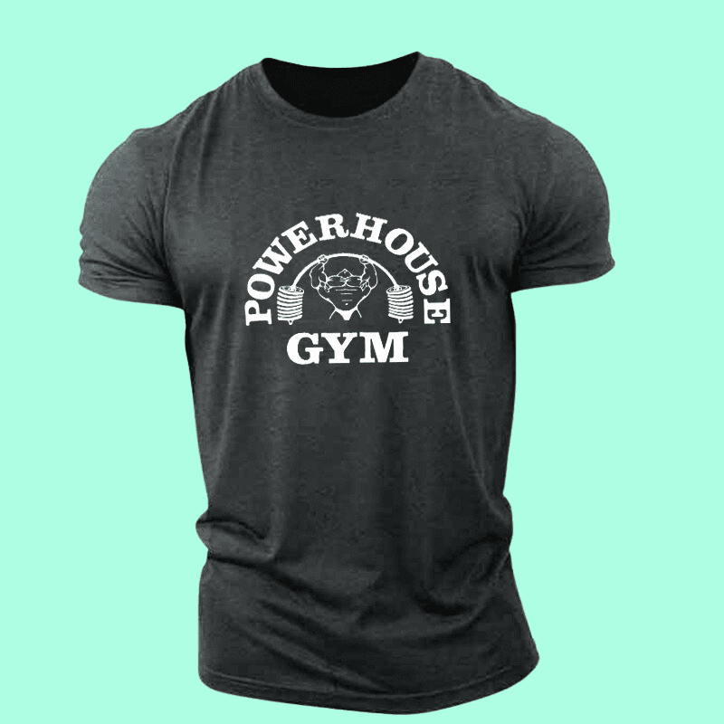 Men's Dark Gray POWERHOUSE Gym Print T-Shirt