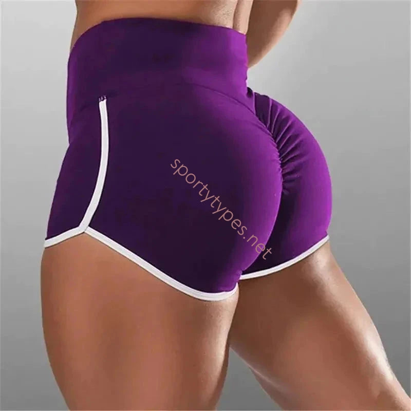 Purple Women's Stretch Scrunch Shorts