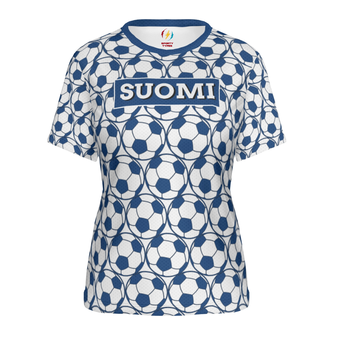 Finland Women’s Football T-Shirt – Blue & White Fan Shirt