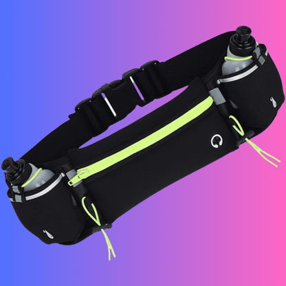 Fluorescent Green Sports Waist Belt With Water Kettle