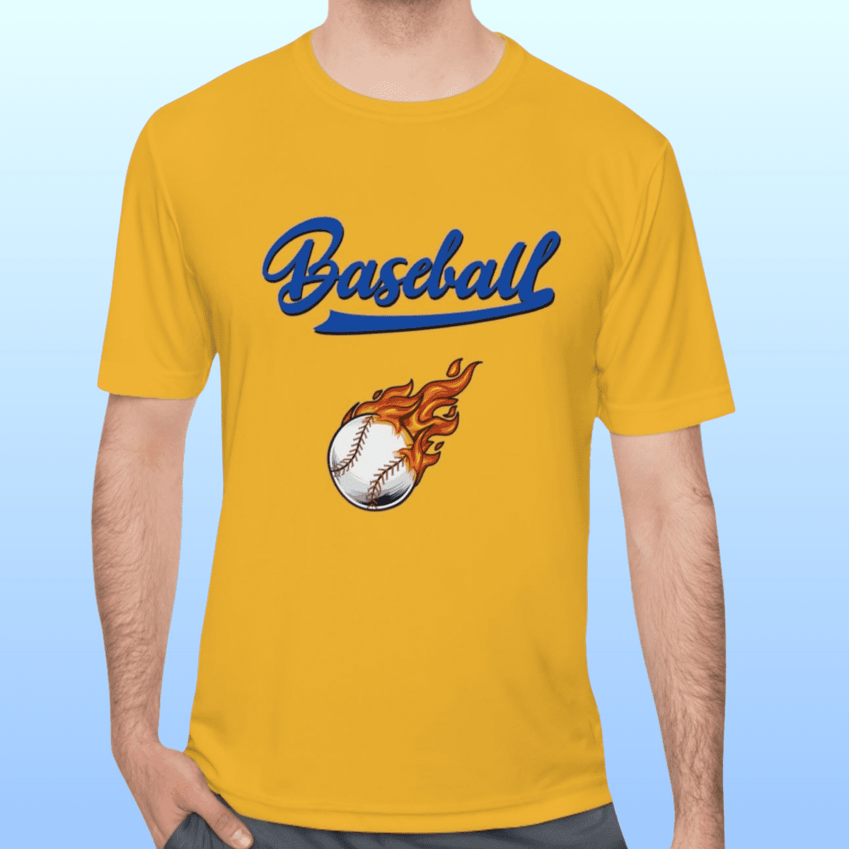 Men's Gold Baseball Moisture Wicking Tee