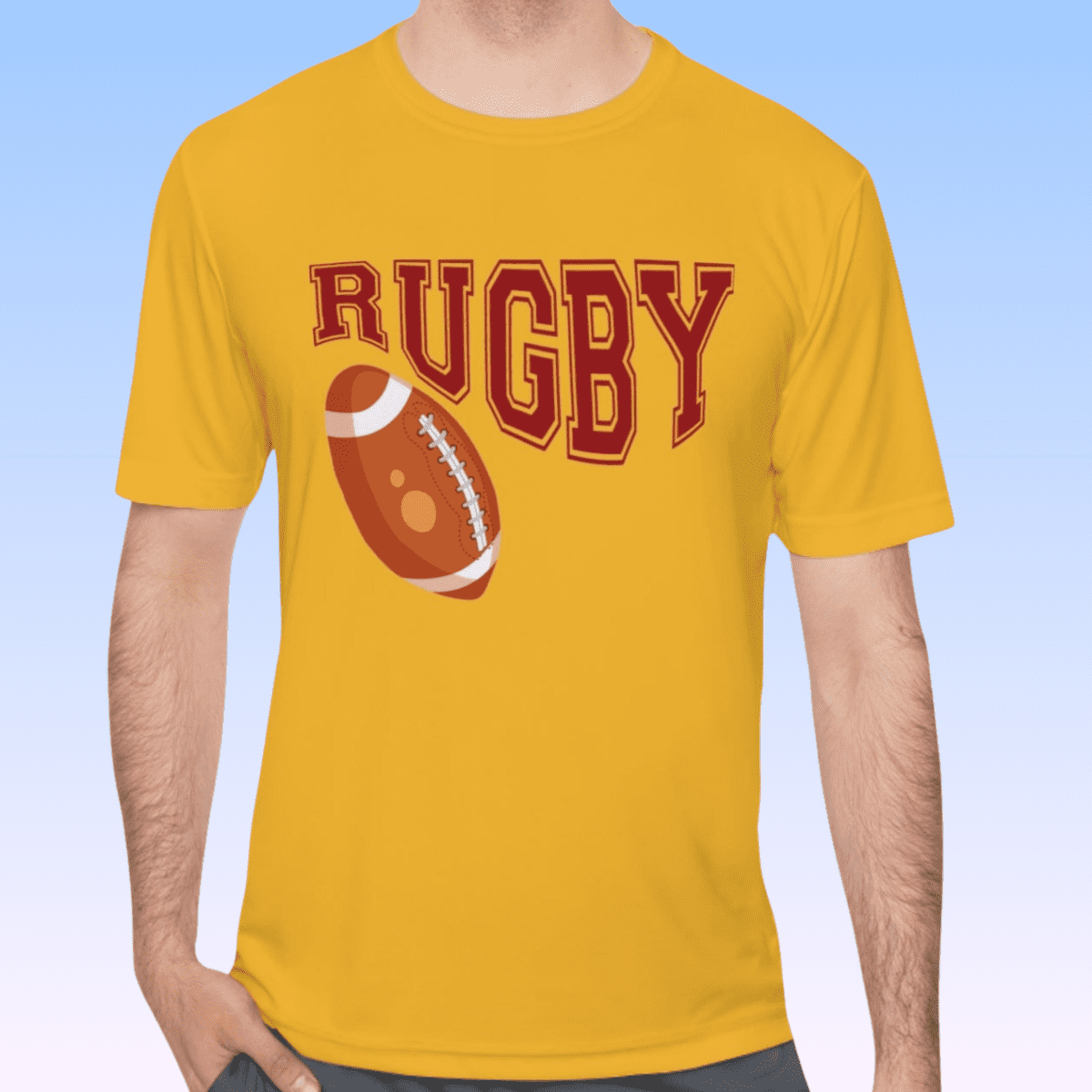 Men's Gold Rugby Moisture Wicking Tee