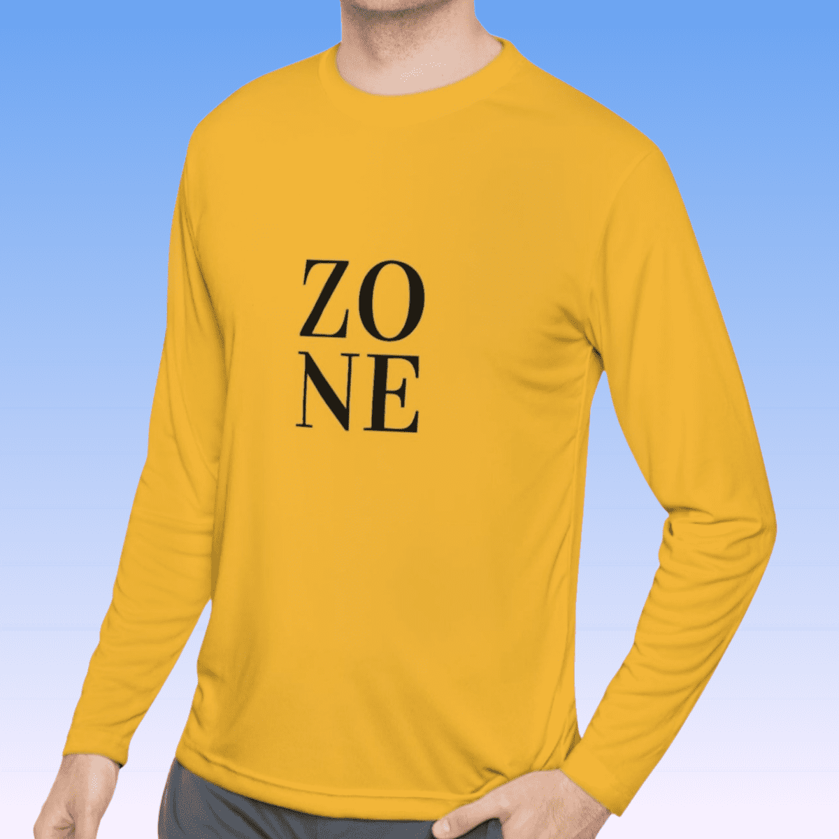 Gold Men's Zone Black Long Sleeve Moisture-Wicking Tee