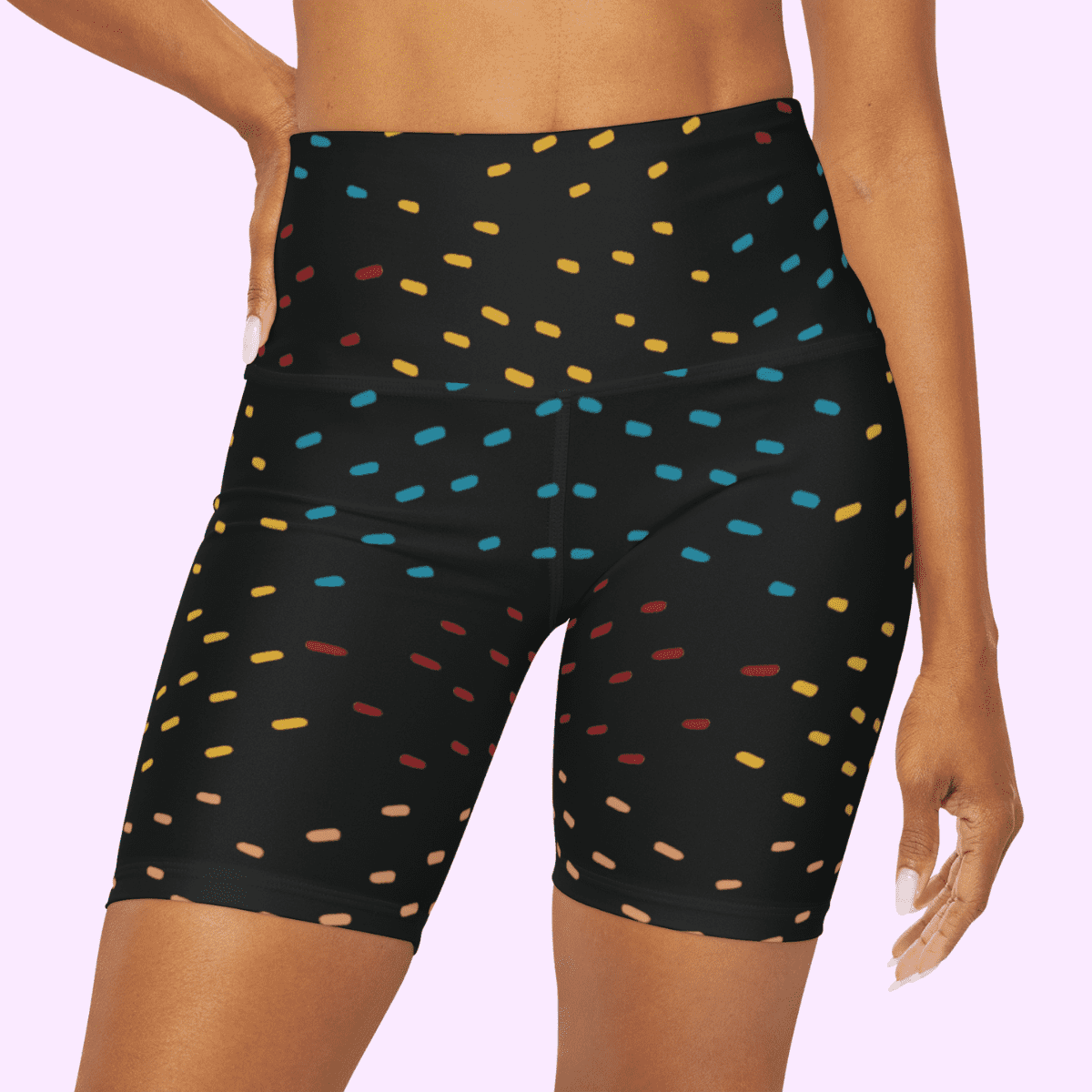 High Waisted Yoga Shorts Colored Specs
