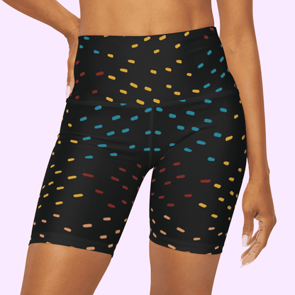 High Waisted Yoga Shorts Colored Specs