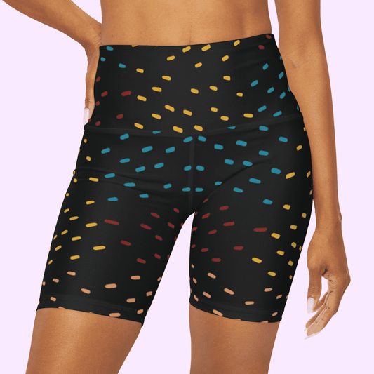 High Waisted Yoga Shorts Colored Specs
