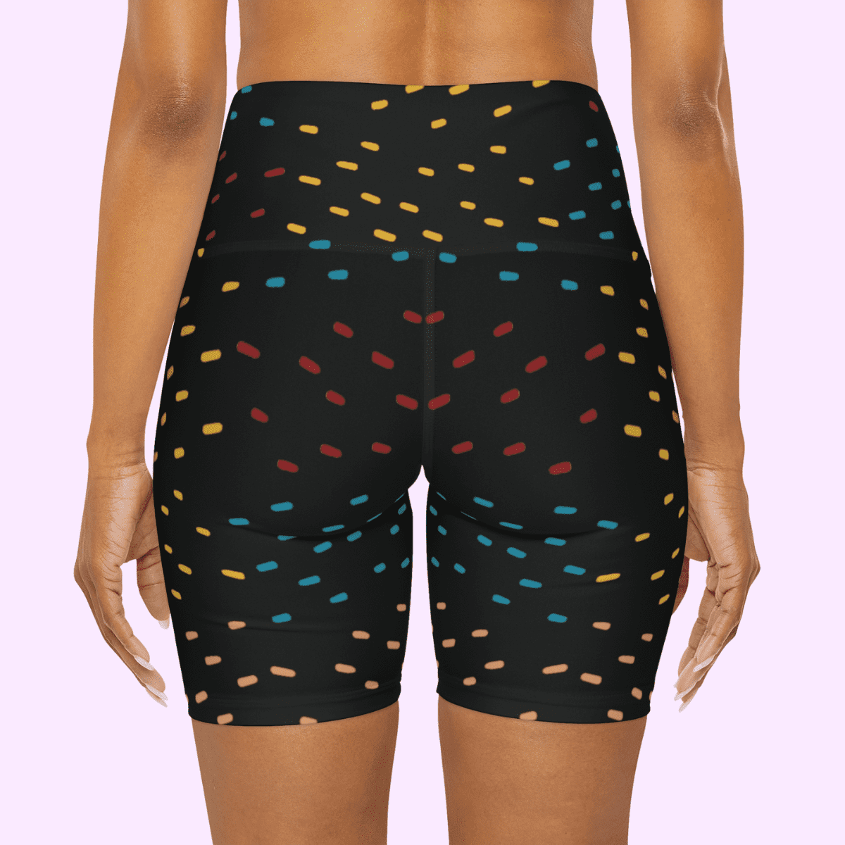 High Waisted Yoga Shorts Colored Specs