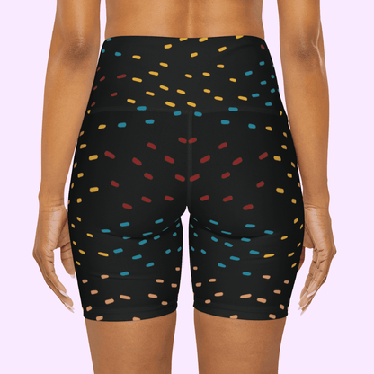 High Waisted Yoga Shorts Colored Specs