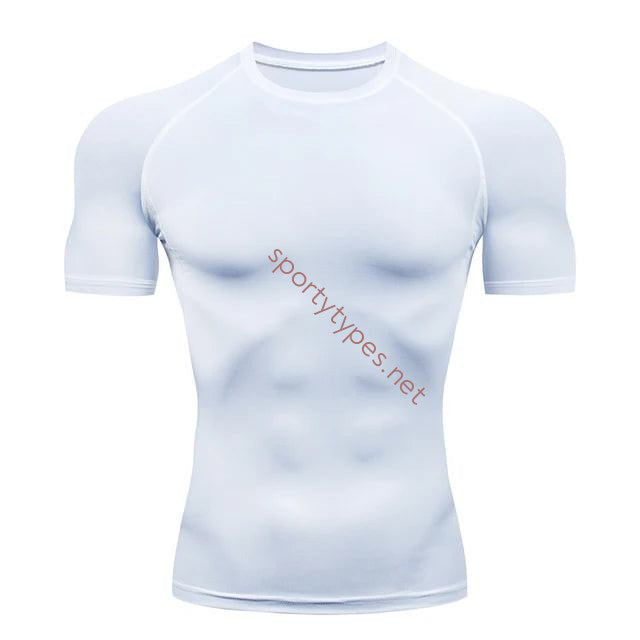 White Men's Compression Workout Tee