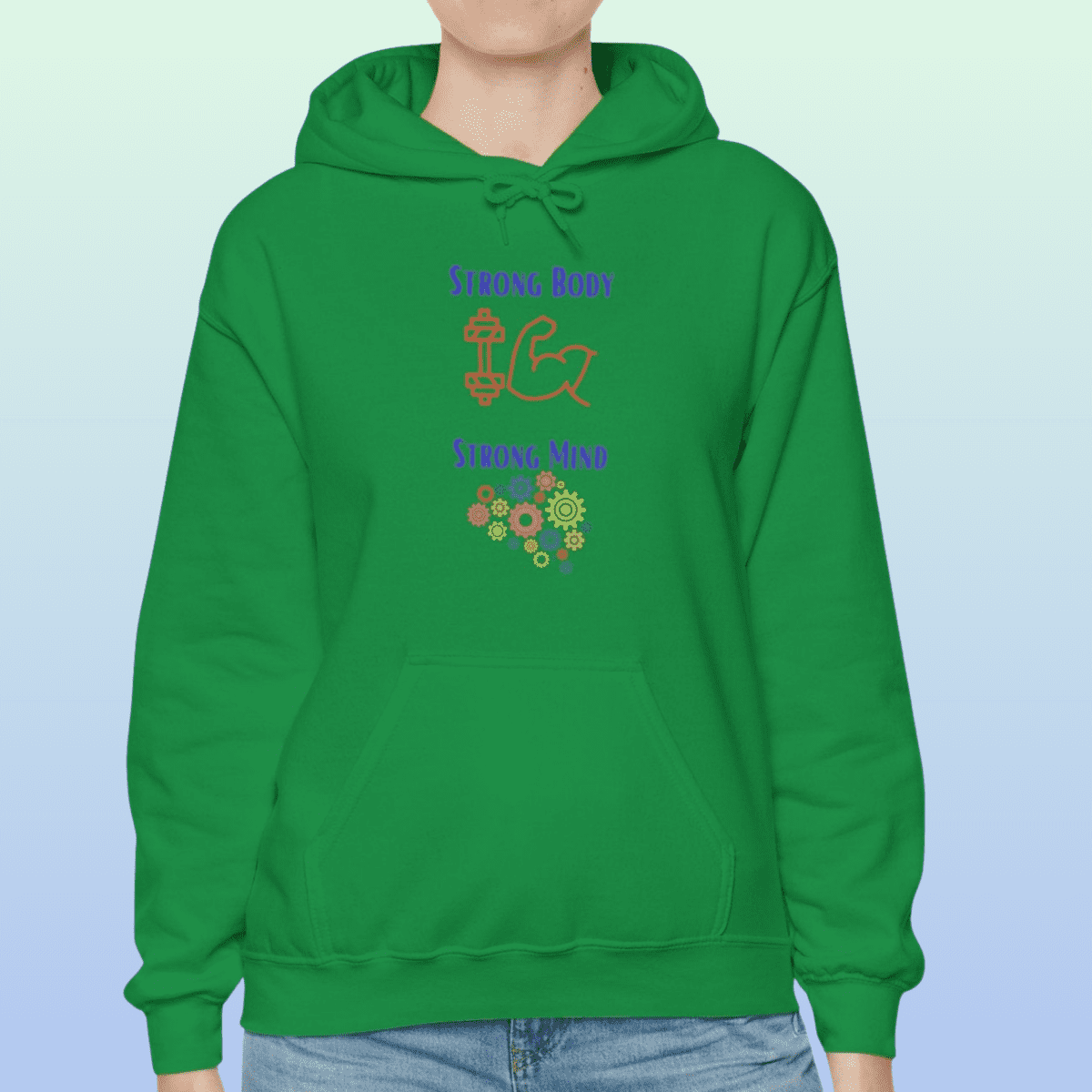 Irish Green Women's Strong Body Strong Mind Hoodie
