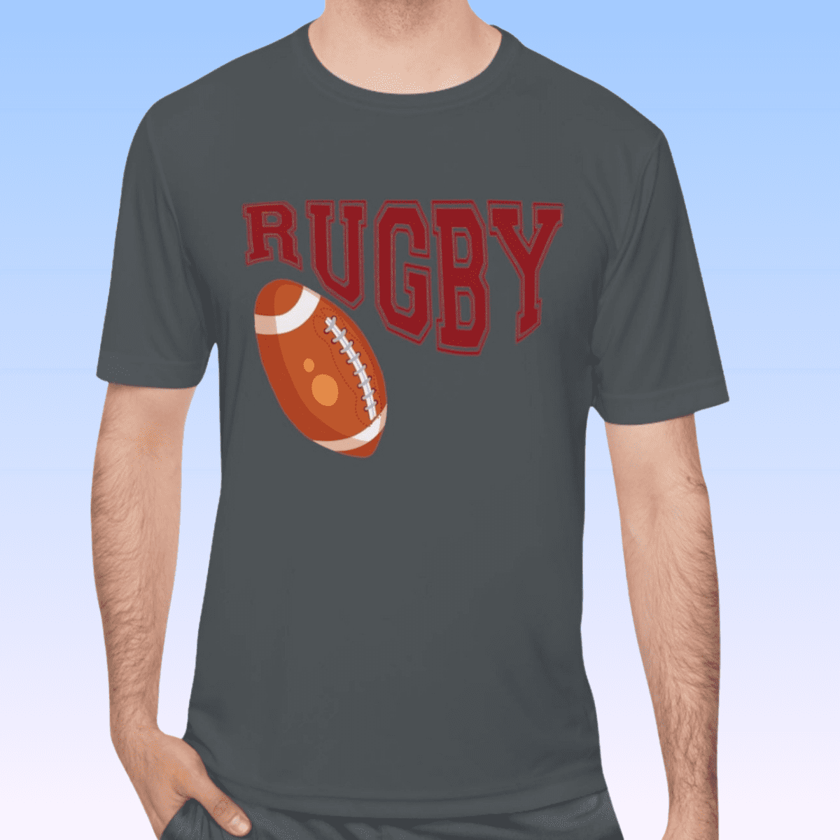Men's Iron Grey Rugby Moisture Wicking Tee