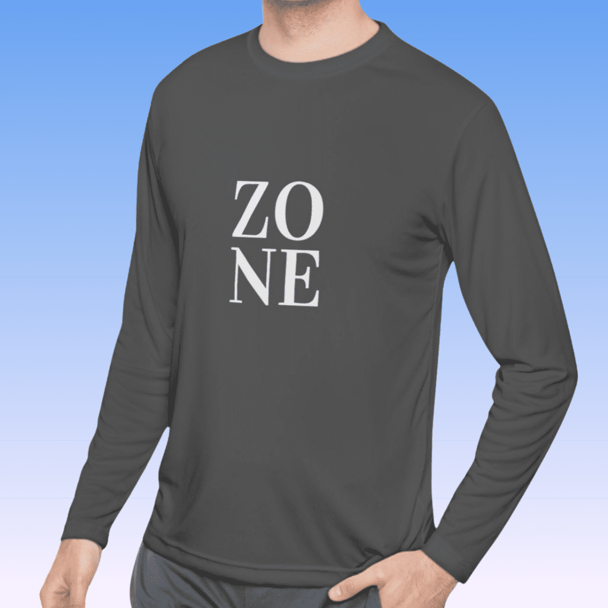 Iron Grey Men's Zone White Long Sleeve Moisture-Wicking Tee