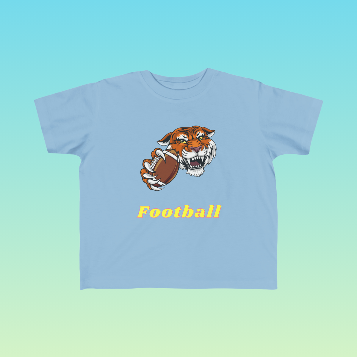 Light Blue Toddler Football Fan Jersey T-Shirt