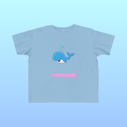 Light Blue Toddler Swimming Fan Jersey T-Shirt