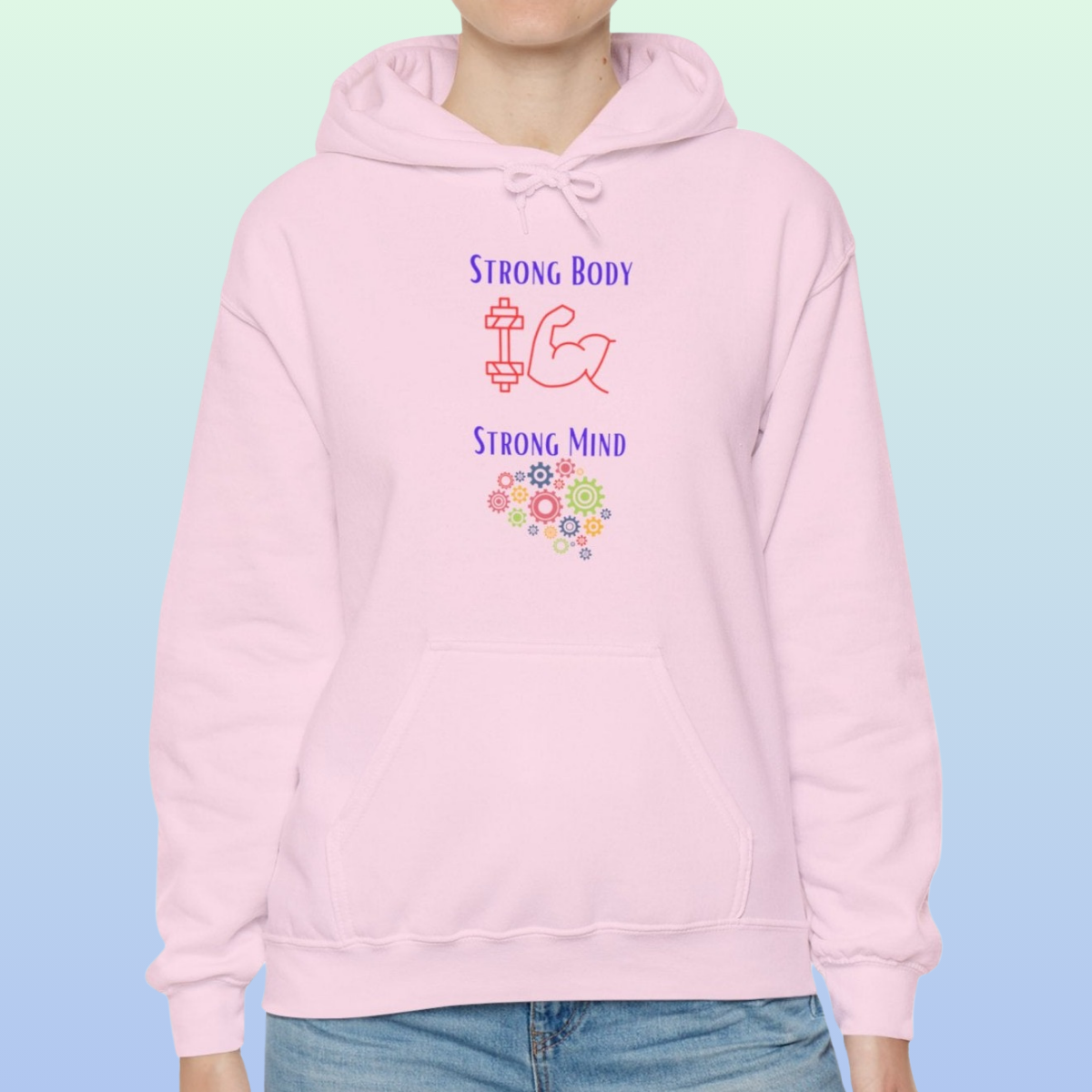 Light Pink Women's Strong Body Strong Mind Hoodie