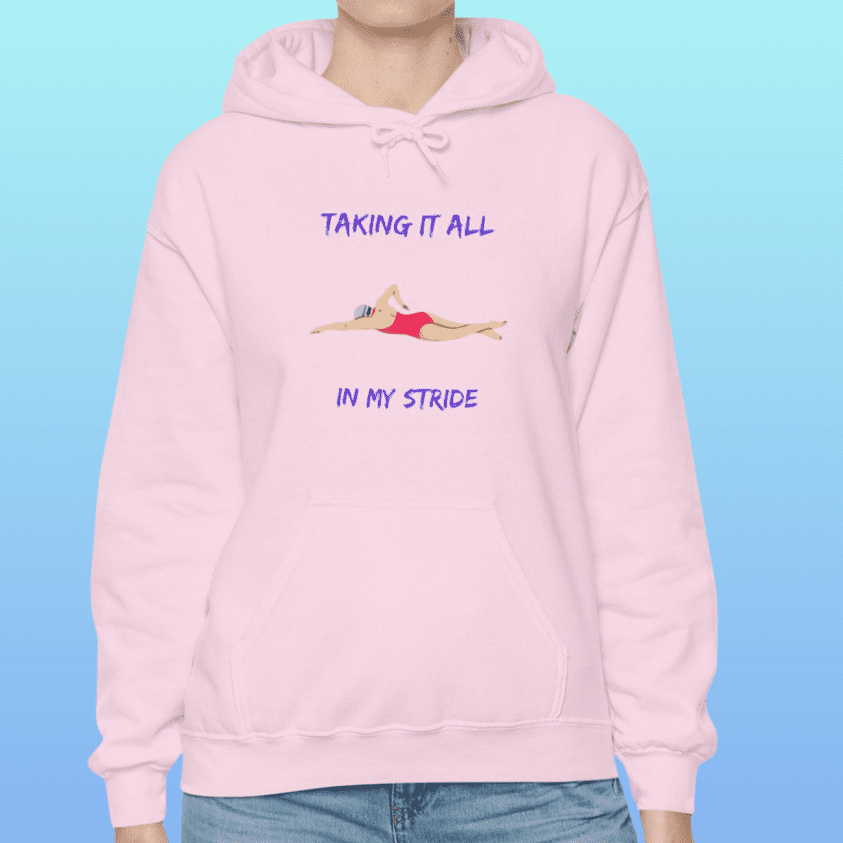 Light Pink Women's Swimming Taking It All In My Stride Hoodie