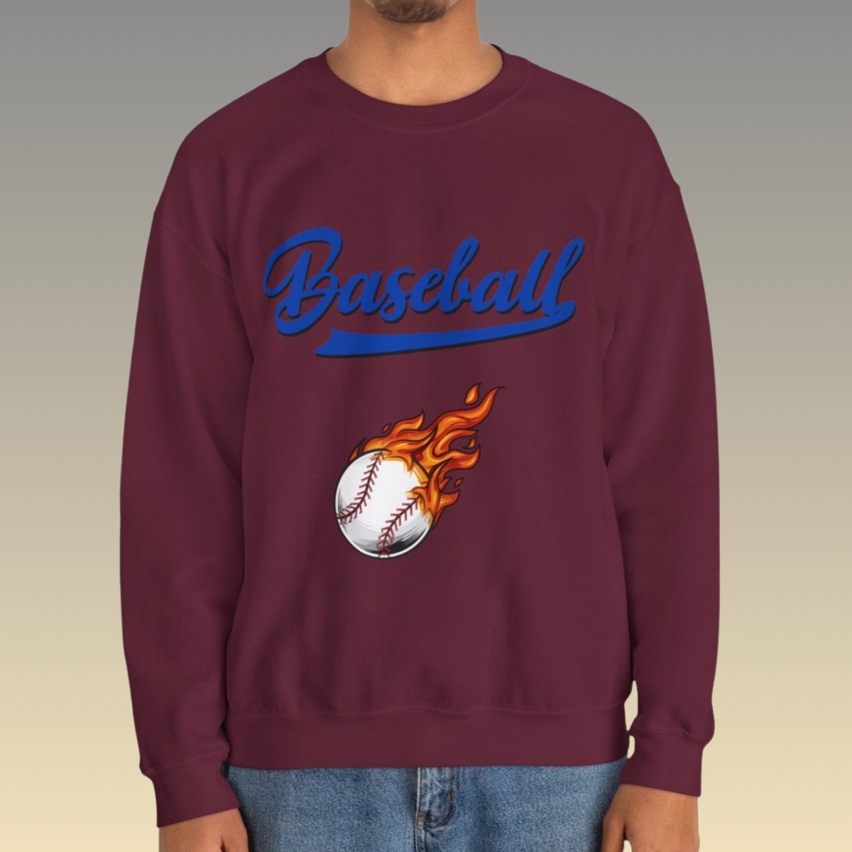 Maroon Men's Baseball Heavy Blend Sweatshirt