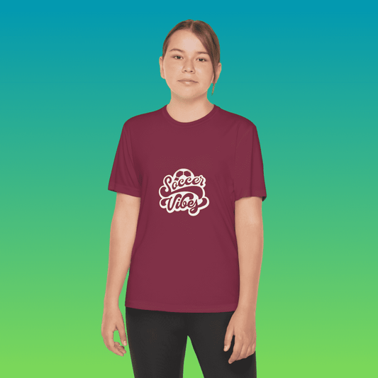 Maroon Youth Soccer Vibes Moisture-Wicking Tee