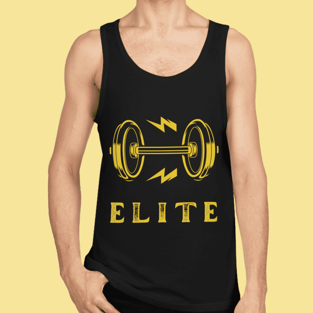 Men's Black Elite Cotton Tank Top