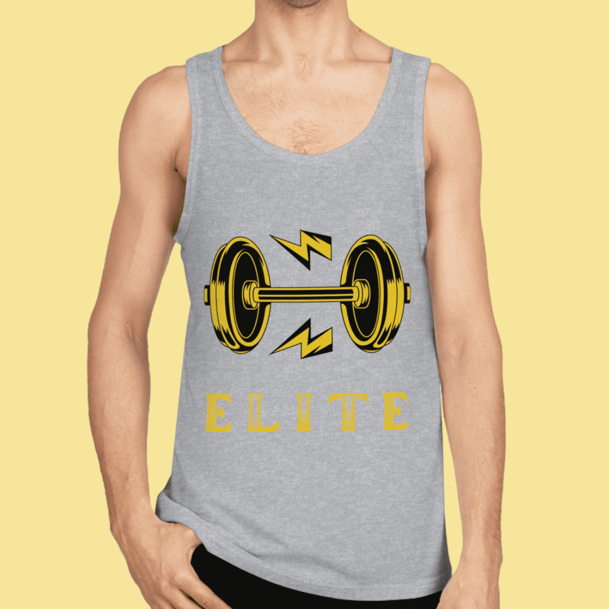 Men's Sport Grey Elite Cotton Tank Top