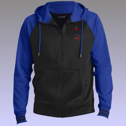 Men's Black and Royal Skiing Sport-Wick® Full-Zip Hooded Jacket