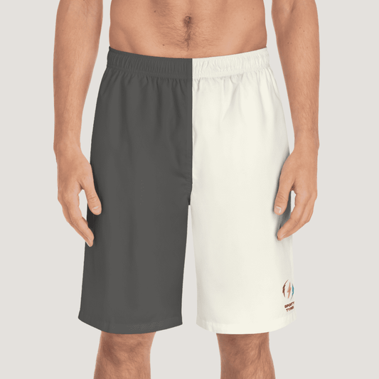 Men's Charcoal And Cream Board Shorts