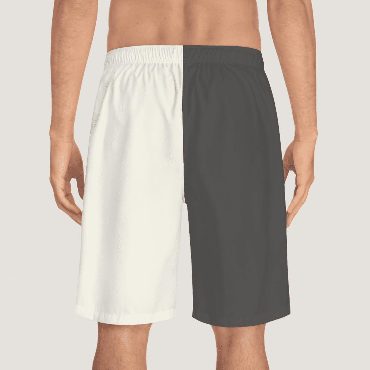 Men's Charcoal And Cream Board Shorts