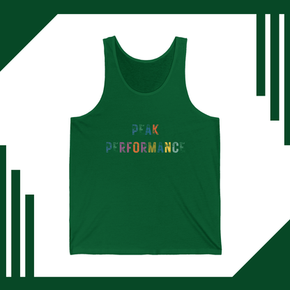 en's Green Peak Performance Rainbow Distressed Print Tank Top