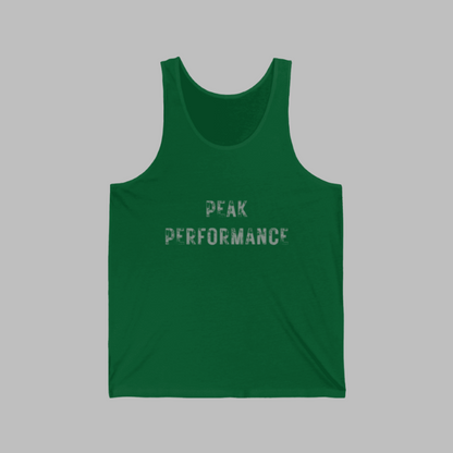 Men's Green Peak Performance Silver Distressed Print Tank Top