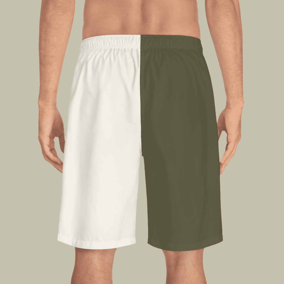 Men's Khaki and Cream Board Shorts