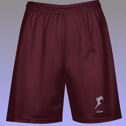 Men's Maroon Rugby Performance Mesh Shorts