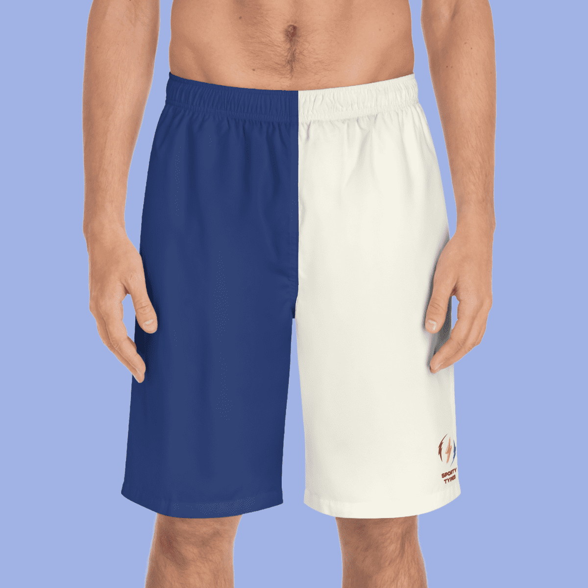 Men's Khaki and Cream Board Shorts