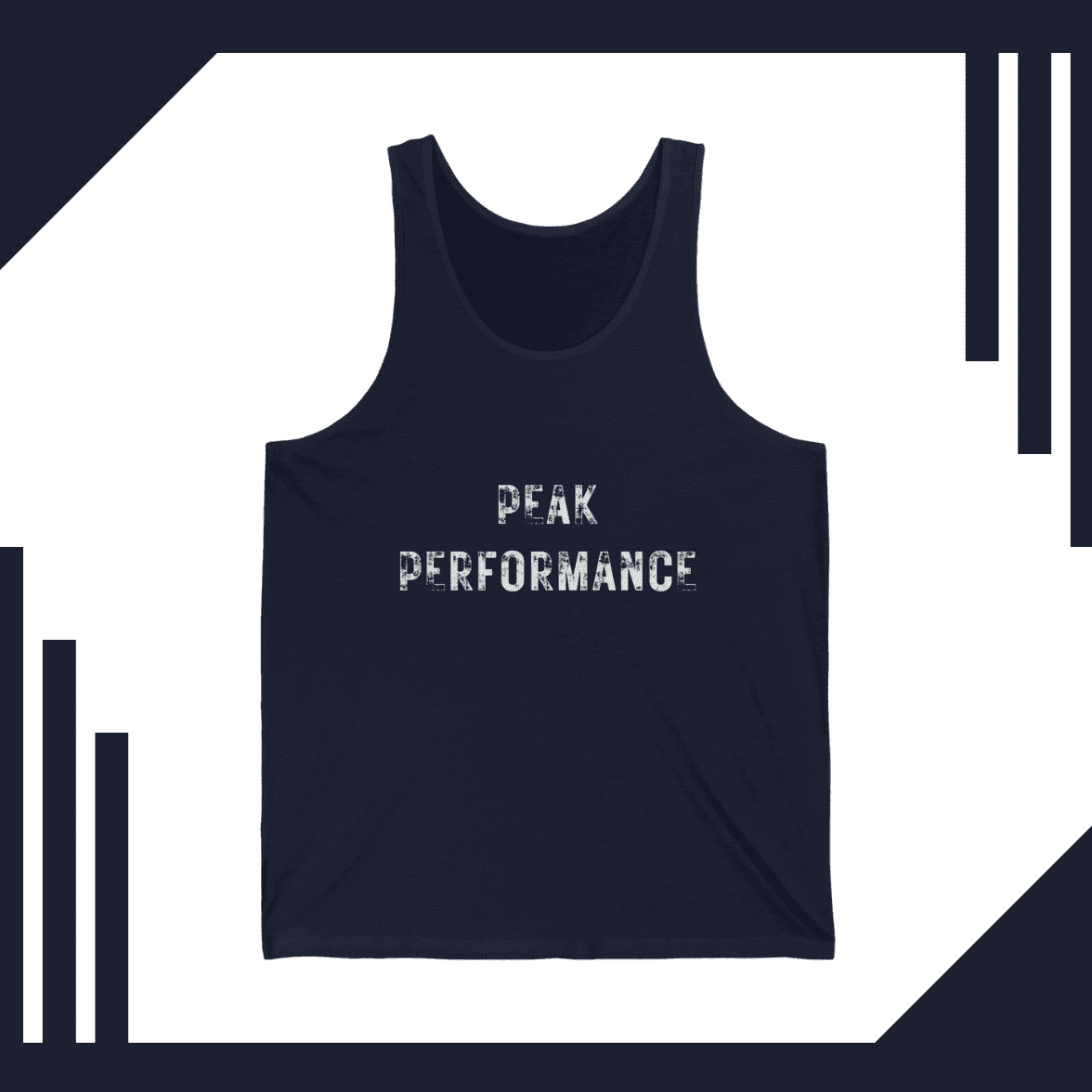 Men's Navy Peak Performance White Distressed Print Tank Top