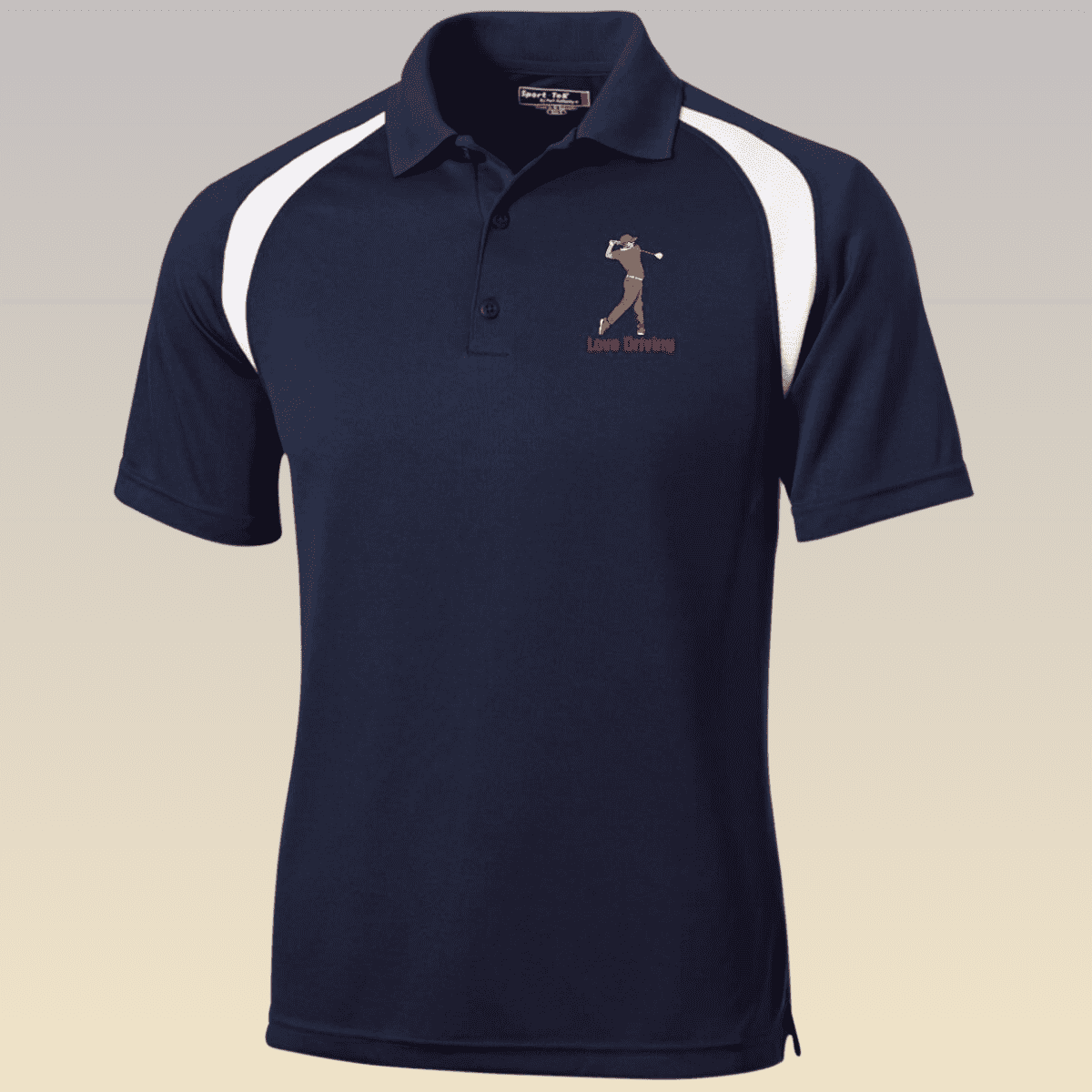 Men's Navy and White Golf Love Driving Moisture-Wicking Polo Shirt