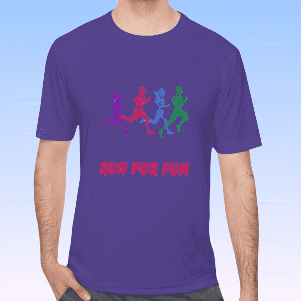 Men's Purple Run For Fun Moisture Wicking Tee