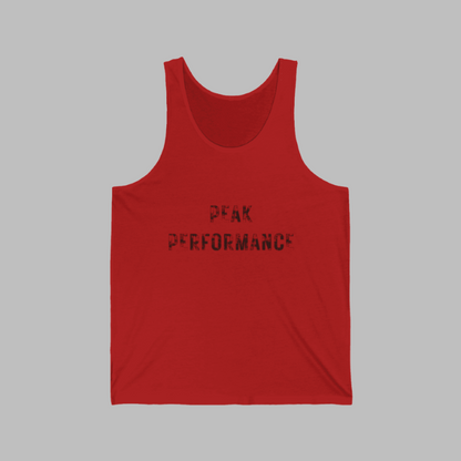 Men's Red Peak Performance Black Distressed Print Tank Top