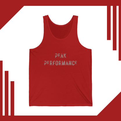 Men's Red Peak Performance Silver Distressed Print Tank Top